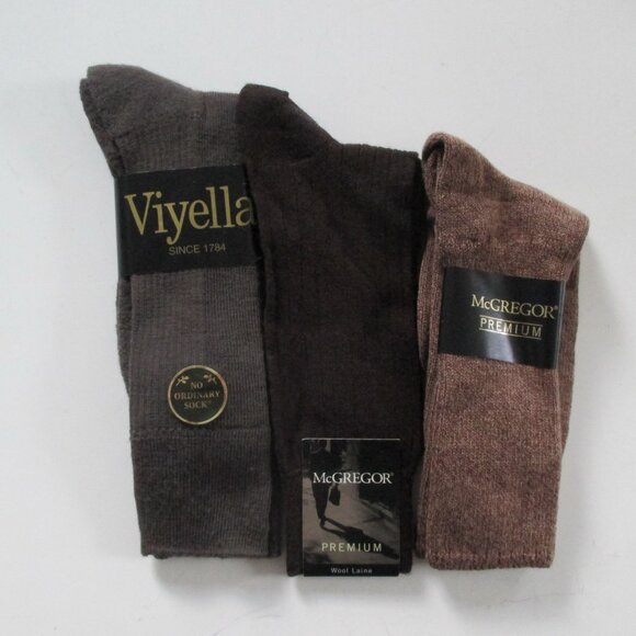 3 Pairs Mens Socks McGregor Wool Cotton NWT no stretch - Picture 1 of 10